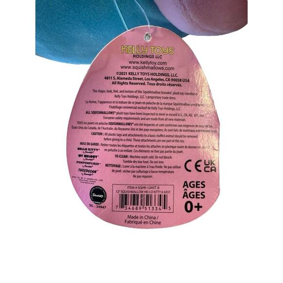 New Squishmallow 12 In Hello Kitty Tuxedo Sam Sanrio Plush Penguin Milkshake Toy - Picture 4 of 9